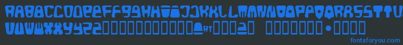 Bald Font – Blue Fonts on Black Background