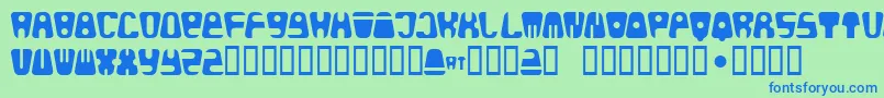 Bald Font – Blue Fonts on Green Background