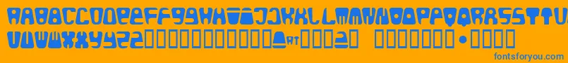 Bald Font – Blue Fonts on Orange Background