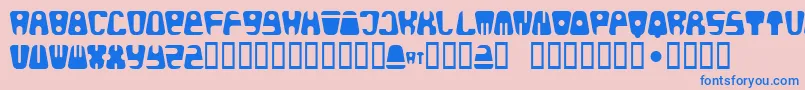 Bald Font – Blue Fonts on Pink Background