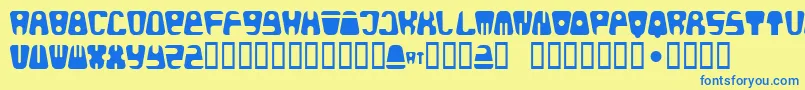Bald Font – Blue Fonts on Yellow Background