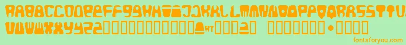 Bald Font – Orange Fonts on Green Background