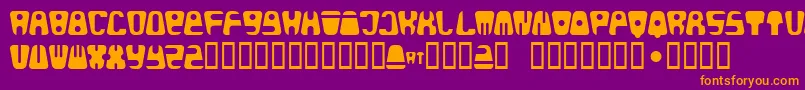 Bald Font – Orange Fonts on Purple Background