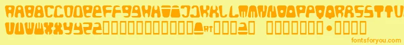 Bald Font – Orange Fonts on Yellow Background