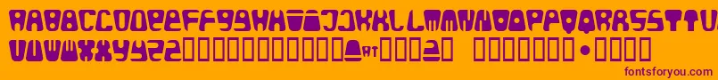 Bald Font – Purple Fonts on Orange Background