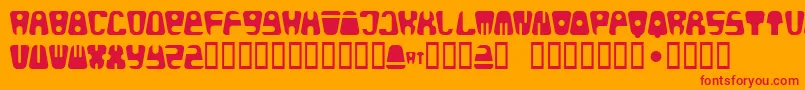 Bald Font – Red Fonts on Orange Background