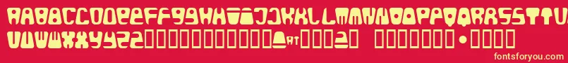 Police Bald – polices jaunes sur fond rouge