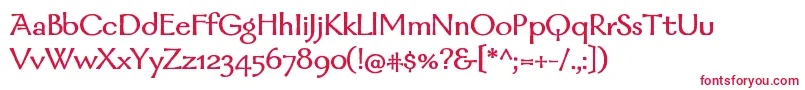 フォントMordredBold – 白い背景に赤い文字