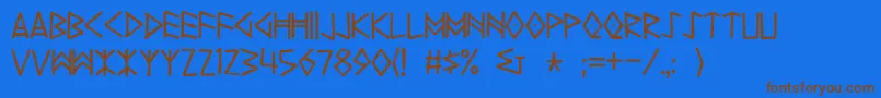 Yggdrasil Font – Brown Fonts on Blue Background