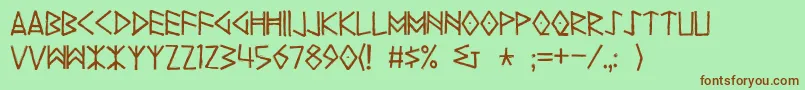 Yggdrasil Font – Brown Fonts on Green Background