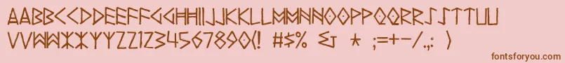 Yggdrasil Font – Brown Fonts on Pink Background