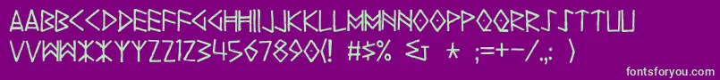 Yggdrasil Font – Green Fonts on Purple Background