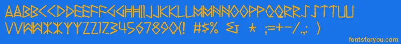 Yggdrasil Font – Orange Fonts on Blue Background