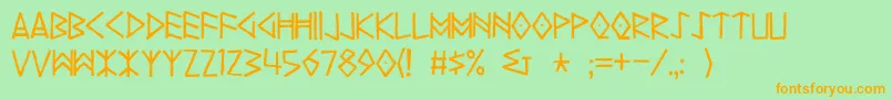 Yggdrasil Font – Orange Fonts on Green Background
