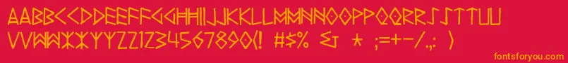 Yggdrasil Font – Orange Fonts on Red Background