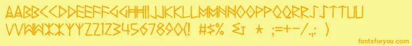 Yggdrasil Font – Orange Fonts on Yellow Background