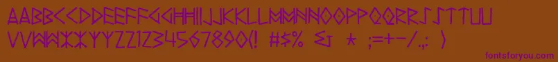 Yggdrasil-Schriftart – Violette Schriften auf braunem Hintergrund