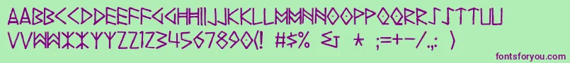 Yggdrasil Font – Purple Fonts on Green Background