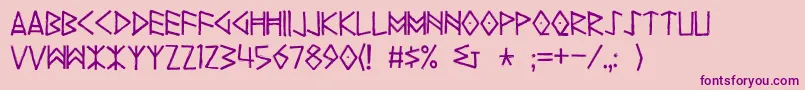 Yggdrasil Font – Purple Fonts on Pink Background