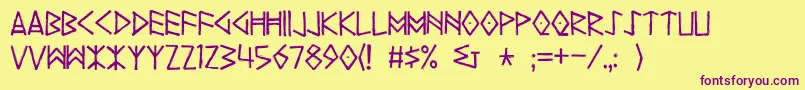 Yggdrasil Font – Purple Fonts on Yellow Background