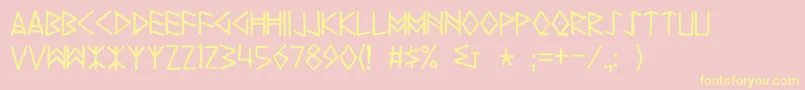 Yggdrasil Font – Yellow Fonts on Pink Background