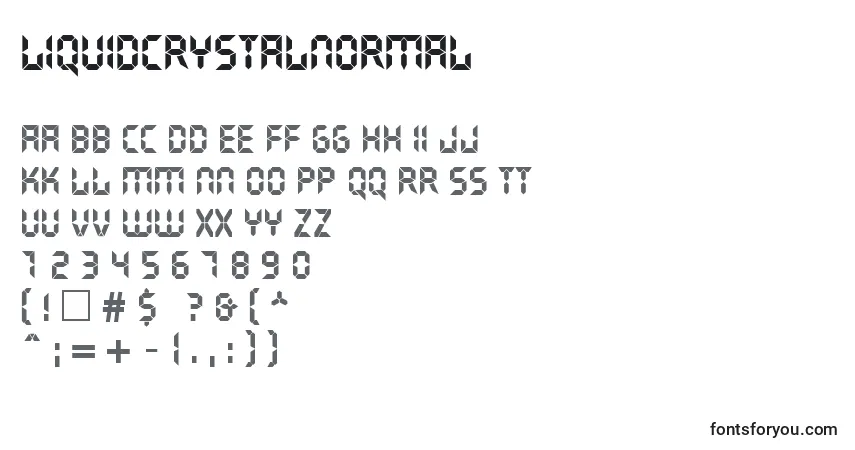 A fonte LiquidcrystalNormal – alfabeto, números, caracteres especiais