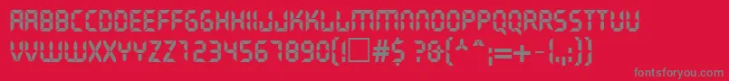LiquidcrystalNormal-Schriftart – Graue Schriften auf rotem Hintergrund