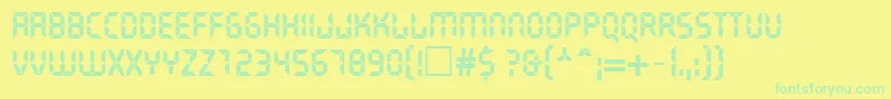 fuente LiquidcrystalNormal – Fuentes Verdes Sobre Fondo Amarillo