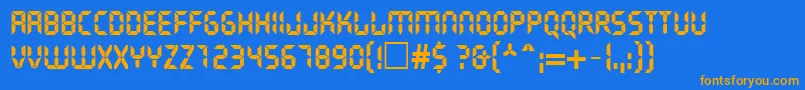 LiquidcrystalNormal Font – Orange Fonts on Blue Background