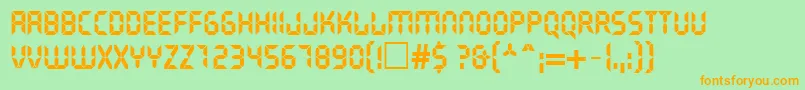 LiquidcrystalNormal Font – Orange Fonts on Green Background