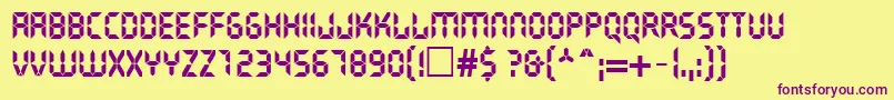 LiquidcrystalNormal Font – Purple Fonts on Yellow Background