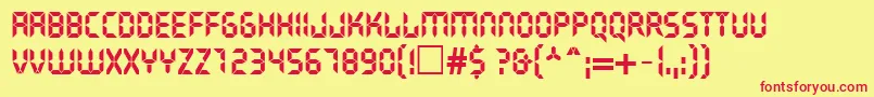 LiquidcrystalNormal Font – Red Fonts on Yellow Background