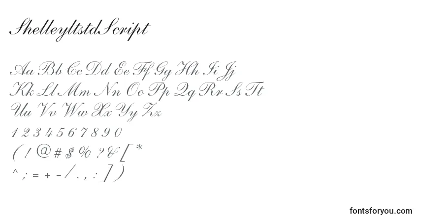 Schriftart ShelleyltstdScript – Alphabet, Zahlen, spezielle Symbole