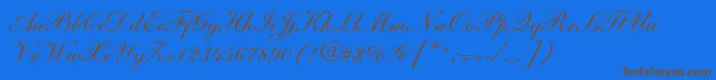 ShelleyltstdScript Font – Brown Fonts on Blue Background
