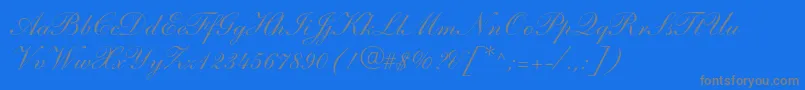 ShelleyltstdScript Font – Gray Fonts on Blue Background