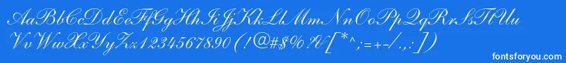 ShelleyltstdScript Font – White Fonts on Blue Background