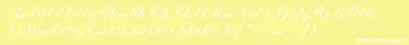 ShelleyltstdScript Font – White Fonts on Yellow Background