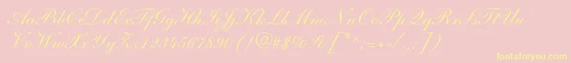 ShelleyltstdScript Font – Yellow Fonts on Pink Background