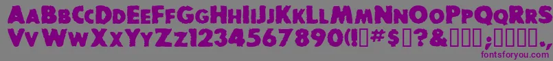 BaddogscapssskBold-fontti – violetit fontit harmaalla taustalla