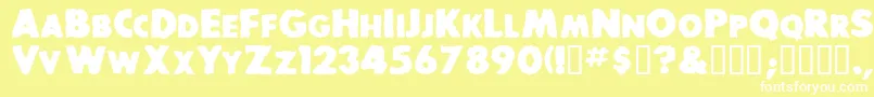 BaddogscapssskBold Font – White Fonts on Yellow Background