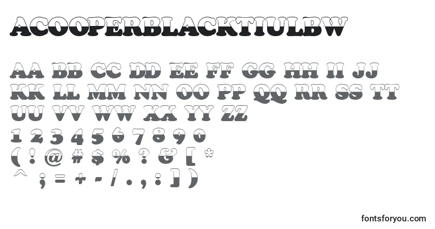 Шрифт ACooperblacktiulbw – алфавит, цифры, специальные символы