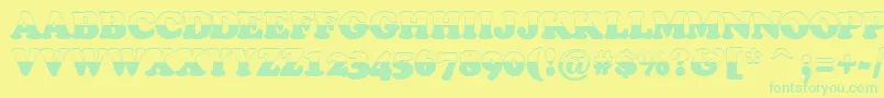 ACooperblacktiulbw Font – Green Fonts on Yellow Background