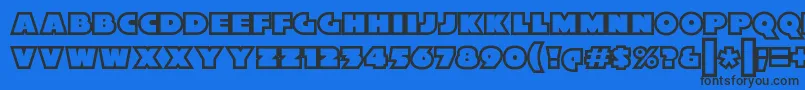 XylitolOutline Font – Black Fonts on Blue Background