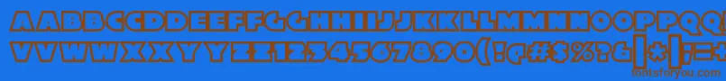 XylitolOutline Font – Brown Fonts on Blue Background