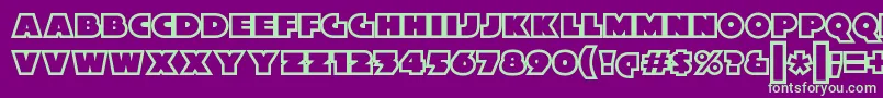 XylitolOutline Font – Green Fonts on Purple Background