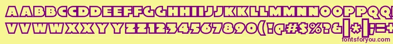 XylitolOutline Font – Purple Fonts on Yellow Background