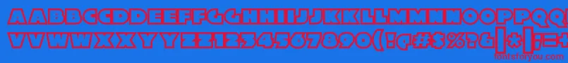 XylitolOutline Font – Red Fonts on Blue Background