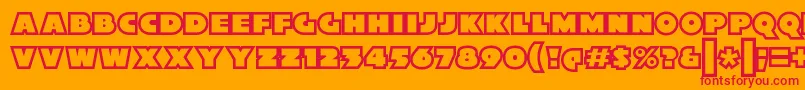 フォントXylitolOutline – オレンジの背景に赤い文字