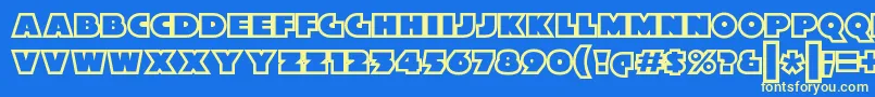 XylitolOutline Font – Yellow Fonts on Blue Background