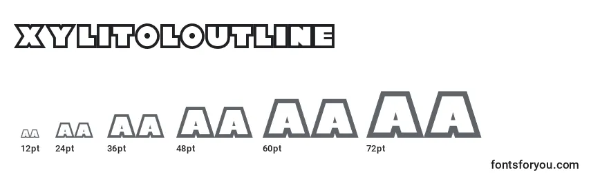 Размеры шрифта XylitolOutline